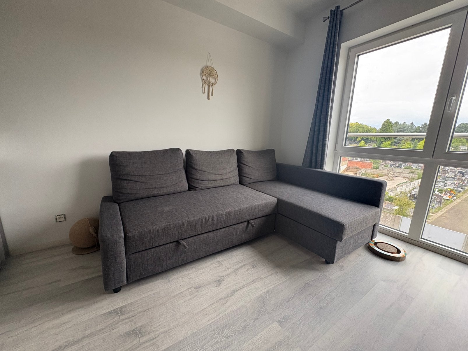 IKEA FRIHETEN canapé d’angle convertible gris + rangement, Enlèvement, Comme neuf, Tissus, Moderne