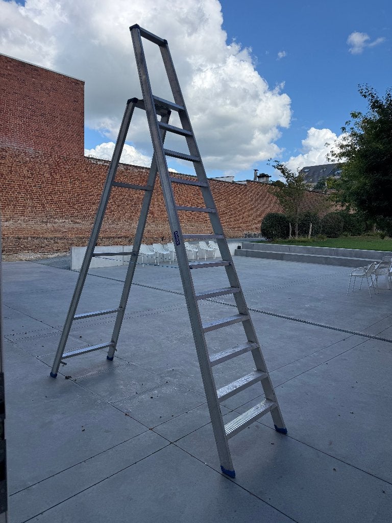 Galico professionele aluminium klapladder – 12 treden, Doe-het-zelf en Bouw, Ophalen, Gebruikt, Ladder, Opvouwbaar of Inschuifbaar