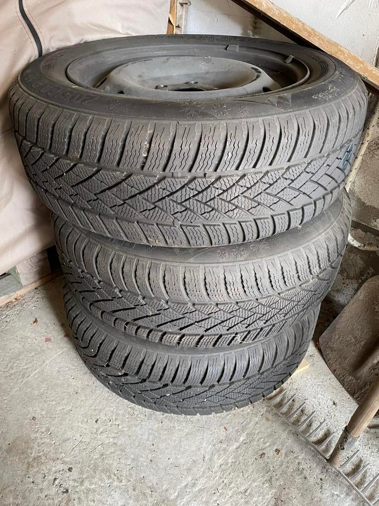 4 winterbanden 205/60 R16 op velg – 5x108 Renault Laguna, Enlèvement, Utilisé