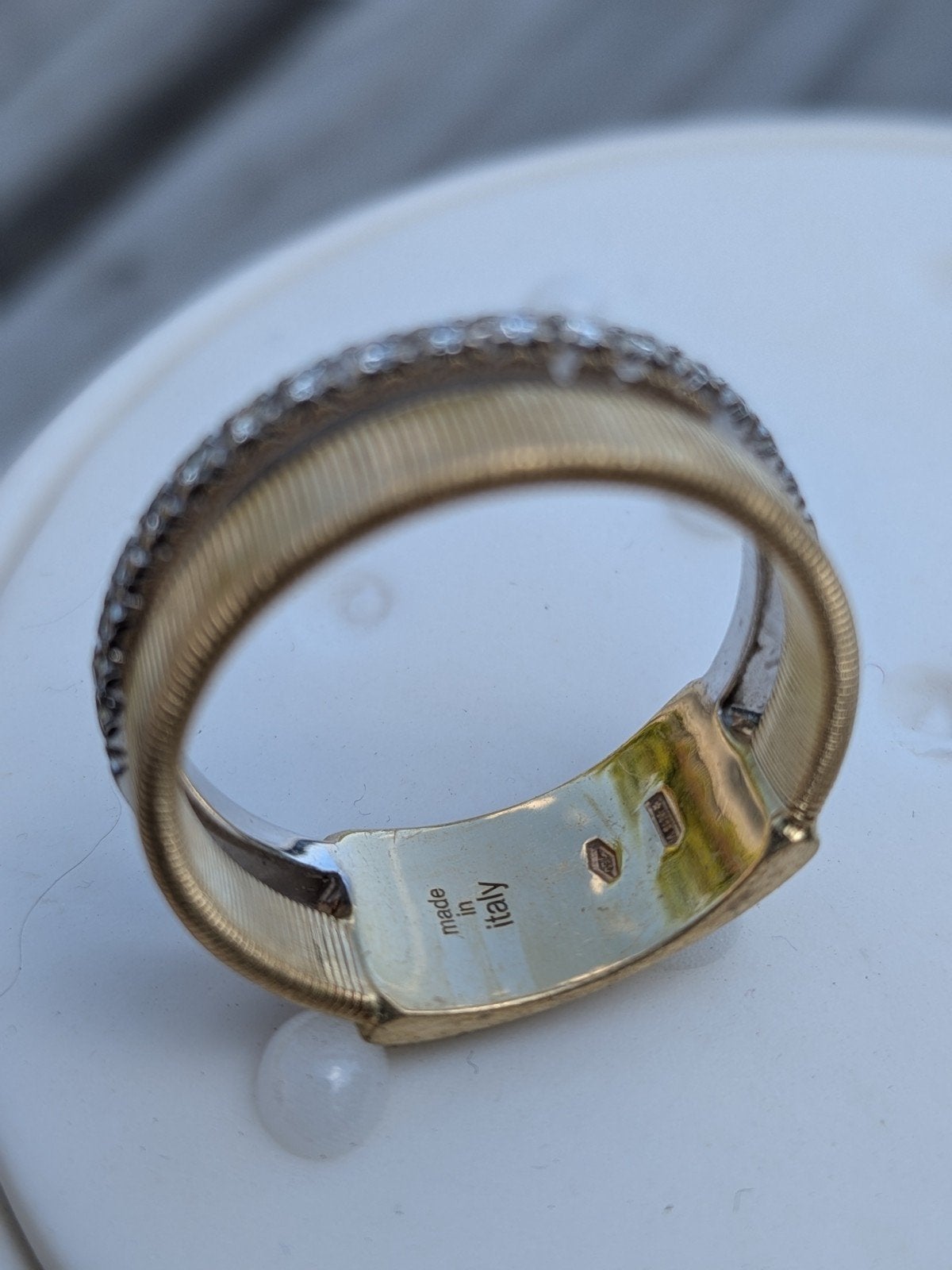 Marco Bicego Masai 18 kt geelgouden ring met 0,13 ct diamant, Bijoux, Sacs & Beauté, Bagues, Enlèvement, Jaune