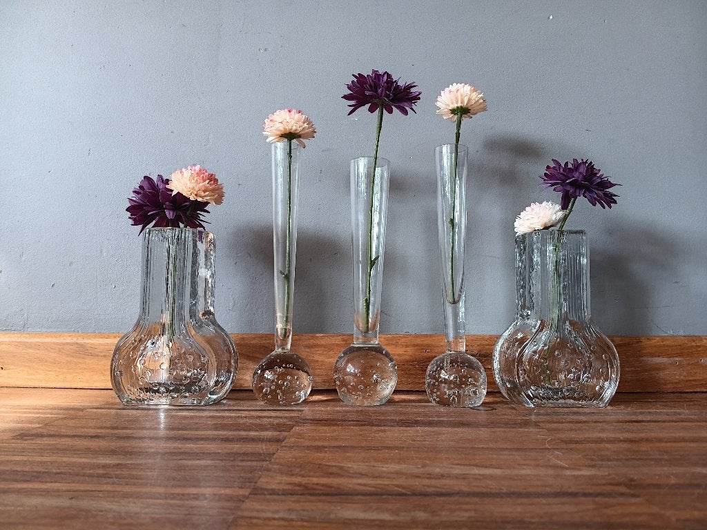 Vintage design solifleur vazen in glas, Ophalen of Verzenden