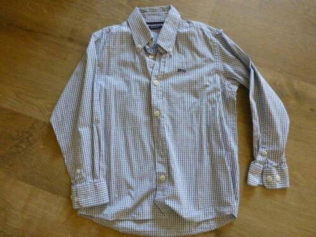 blauw met wit hemd McGregor maat 128, Kinderen en Baby's, McGregor, Overhemd of Blouse, Ophalen of Verzenden, Zo goed als nieuw