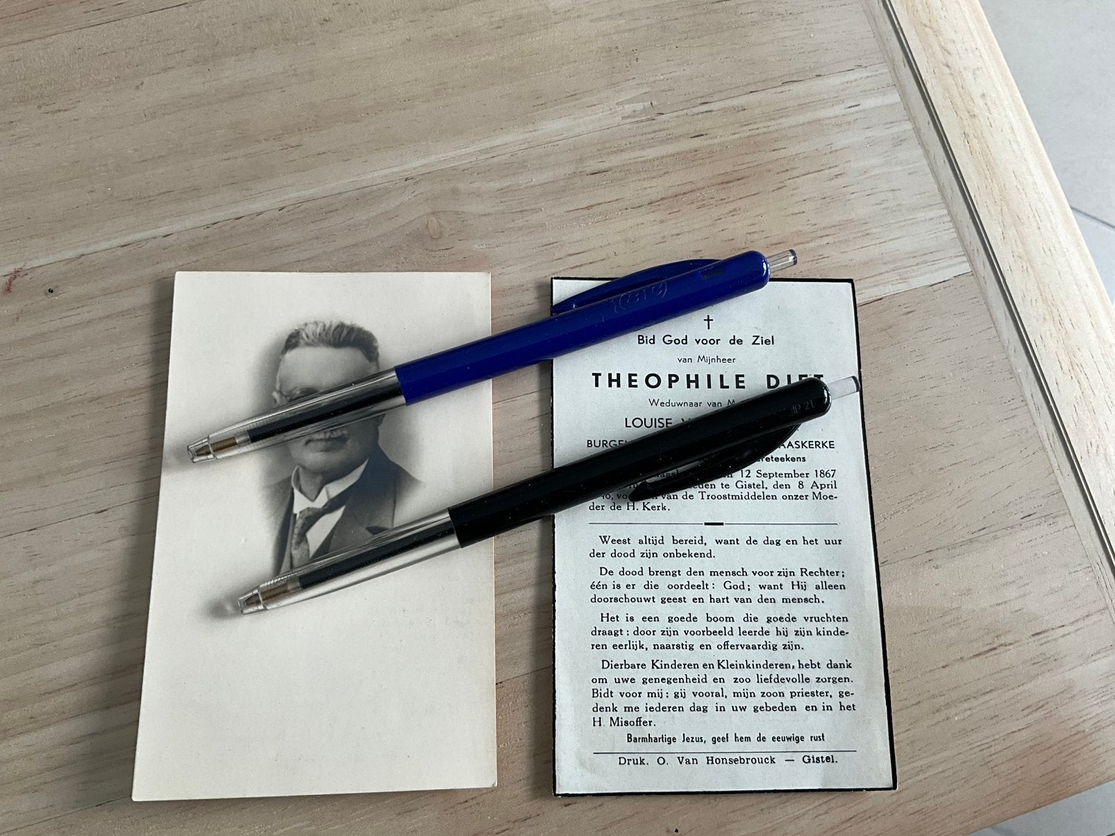 Bidprentjes 1867-1946 – Oud-Burgemeester Théophile Diet, Verzamelen, Ophalen of Verzenden