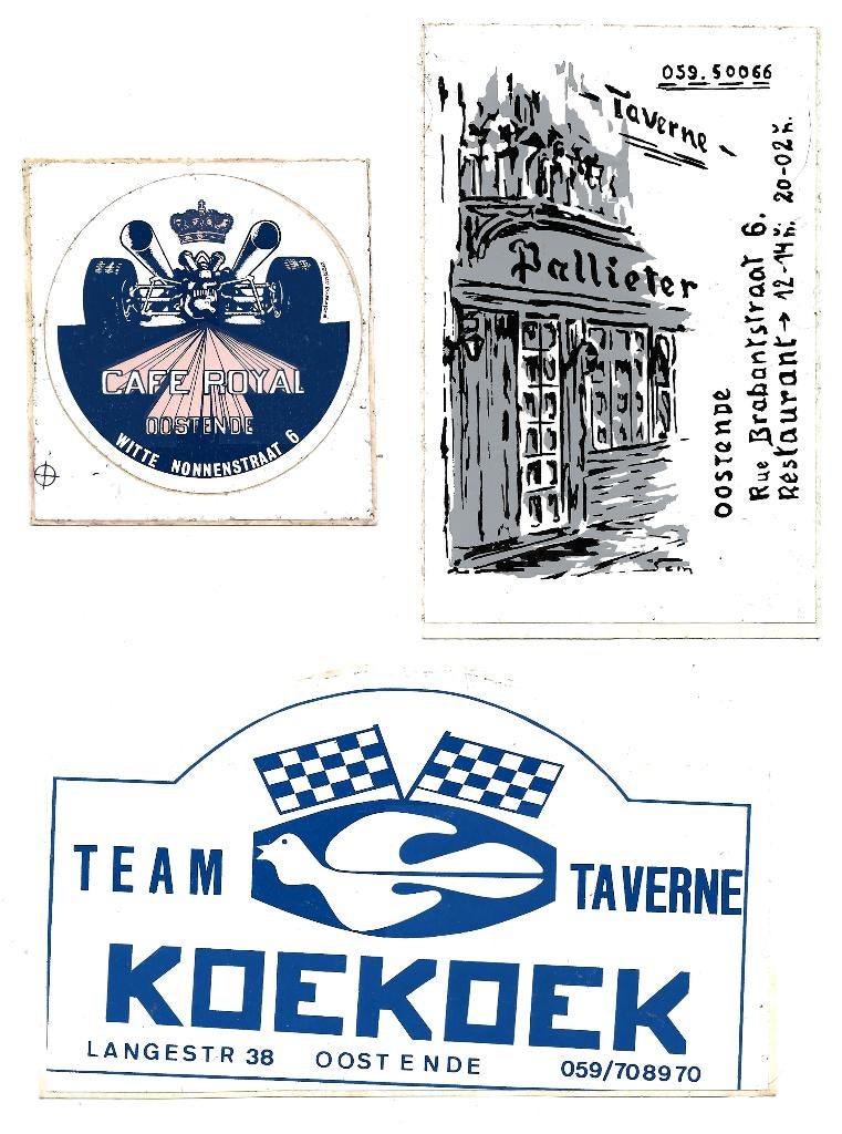 Oude/Vintage stickers/zelfklevers van cafés, dancings, ...., Enlèvement, Autres types