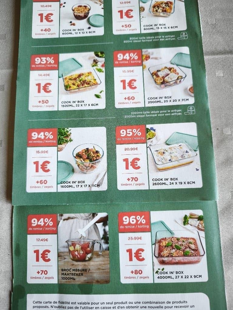 Timbres d'épargne Pyrex Carrefour, Autres supermarchés, Enlèvement ou Envoi