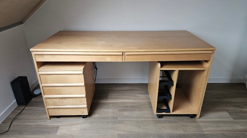 IKEA Anton bureau met 2 ladeblokken op wieltjes, Ophalen, Gebruikt, IKEA