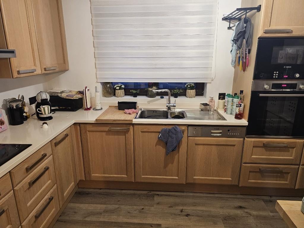 Keuken incl. Toestellen, Ophalen, Gebruikt, Bruin, Hoekkeuken