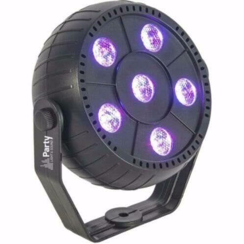 PARTY-PAR6 Led Par 6 x 1,5Watt RGB [1467P-B], Ophalen of Verzenden, Nieuw, Overige typen, Geluidgestuurd