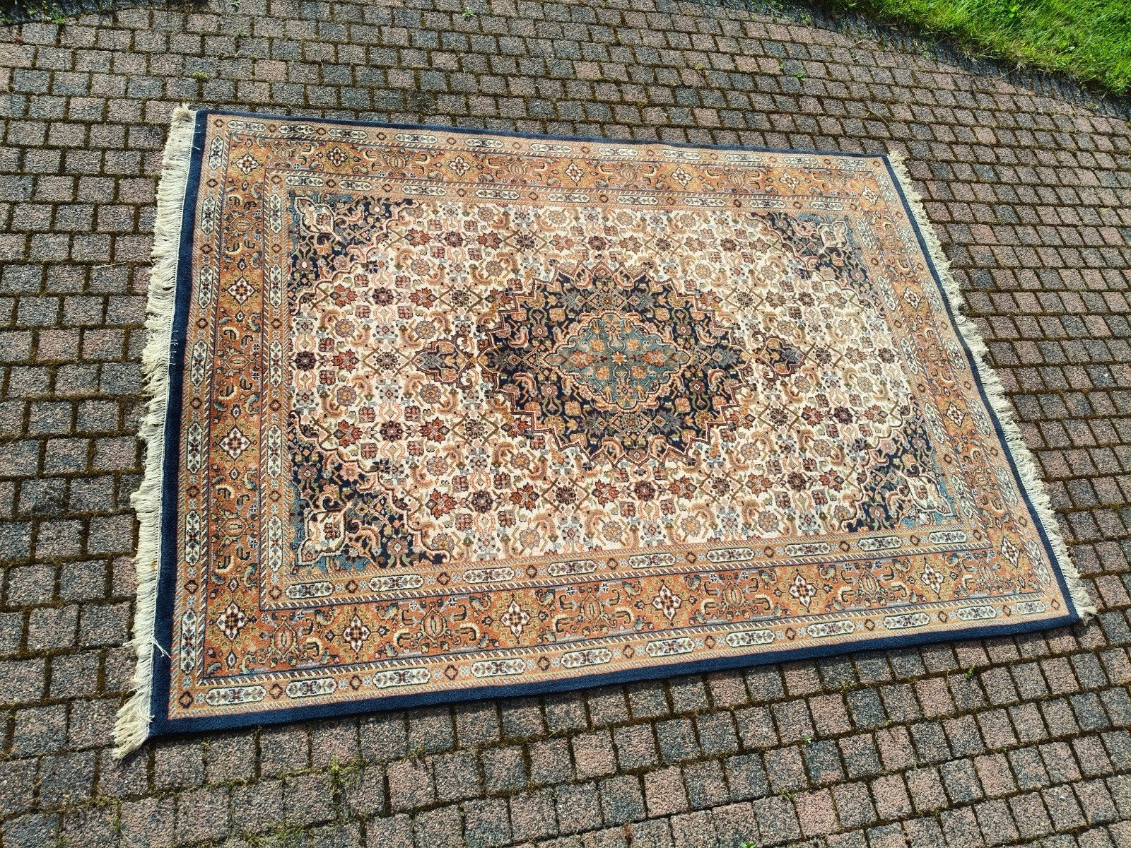 Oosters Indisch handgeknoopt tapijt 170/240, Ophalen, Beige, 150 tot 200 cm, 200 cm of meer