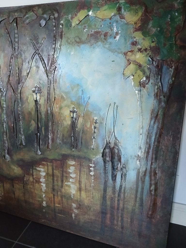 3D metalen schilderij., Ophalen, Overige stijlen, Overige technieken, Metaal