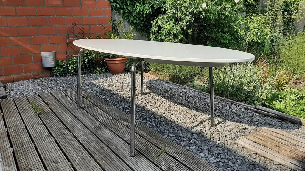 Eettafel Ikea ovaal lengte 238 cm breedte 103 cm gebruikt, Huis en Inrichting, Ophalen, Ovaal