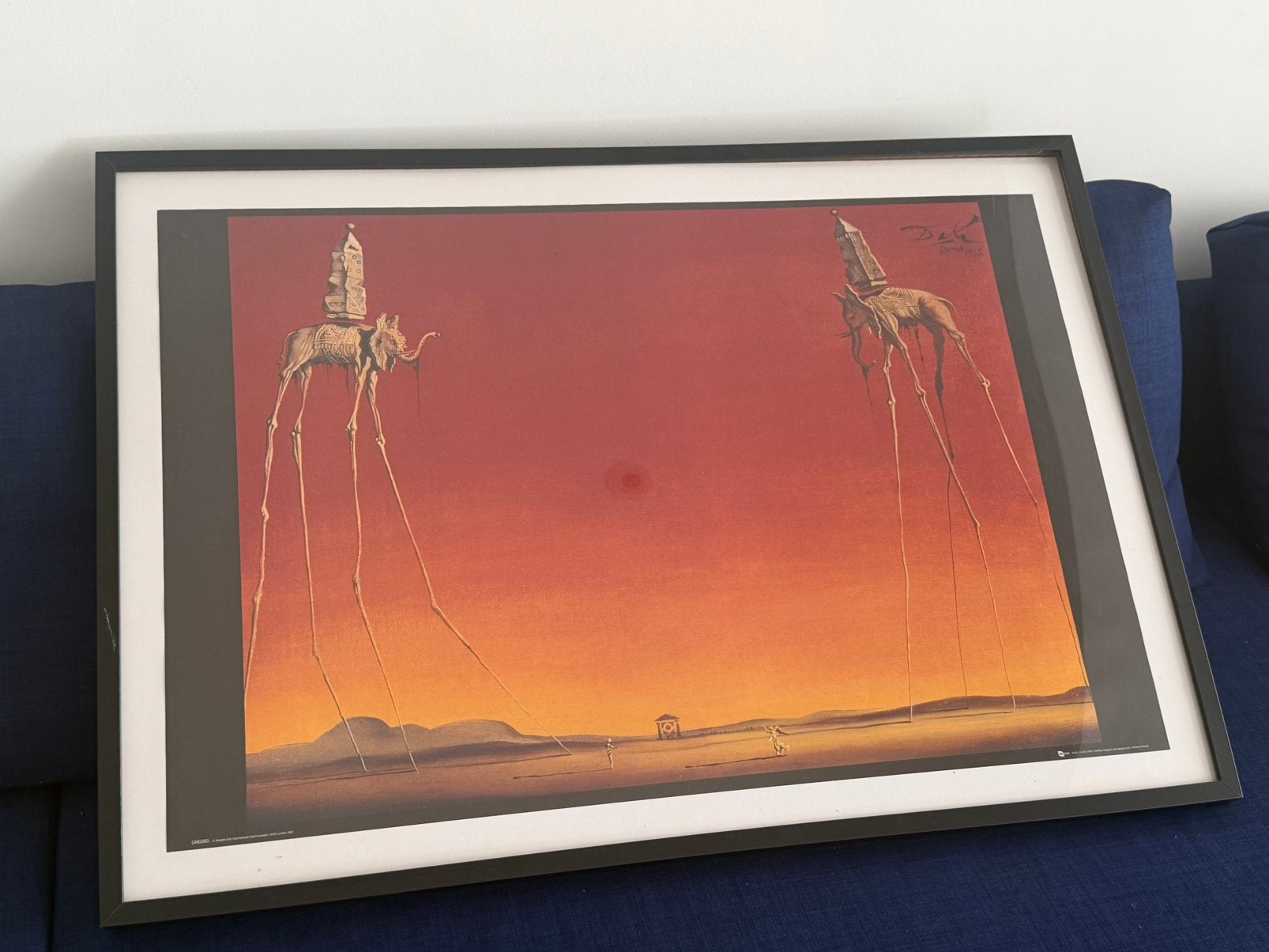 Poster 70x100 cm The Elephants’ van Salvador Dali + kader, Ophalen, Zo goed als nieuw