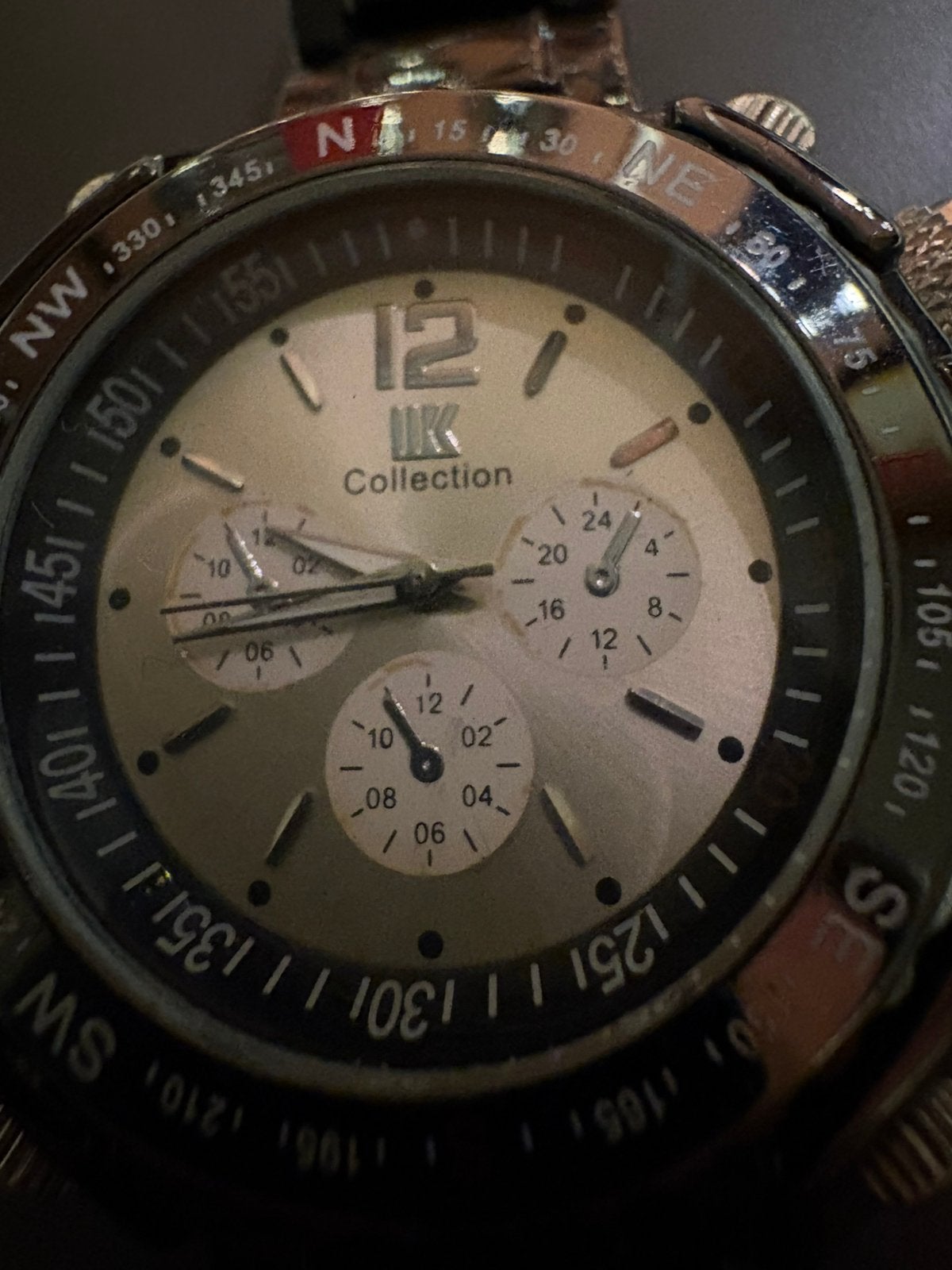 (H.1.1) IIK Collection herenhorloge zwart met metalen band, Ophalen of Verzenden, Gebruikt, Zwart