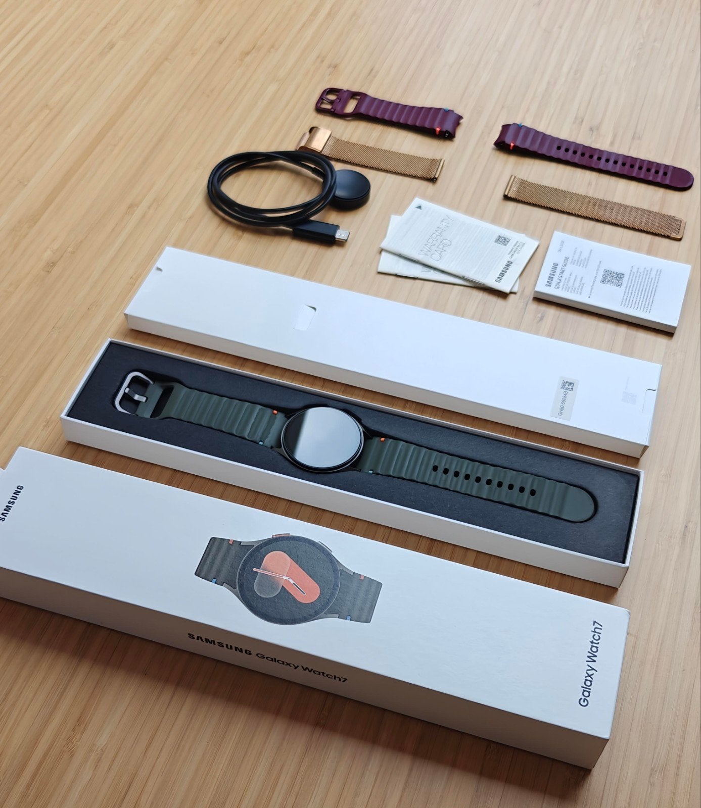Samsung Galaxy Watch 7 LTE — zo goed als nieuw + 2 gratis ga, Handtassen en Accessoires, Horloges | Heren, Overige merken, Overige materialen