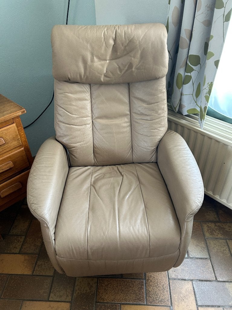 Fauteuil relax électrique en cuir, Enlèvement, Utilisé, Cuir