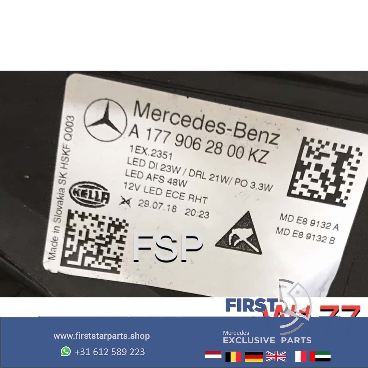 W177 LED KOPLAMP RECHTS Mercedes A Klasse 2018-2021 High Per, Auto-onderdelen, Verlichting, Gebruikt, -, Ophalen of Verzenden