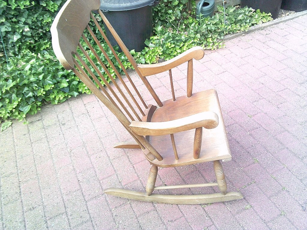 schommelstoel, Huis en Inrichting, Stoelen, Ophalen, Gebruikt, Bruin, Eén
