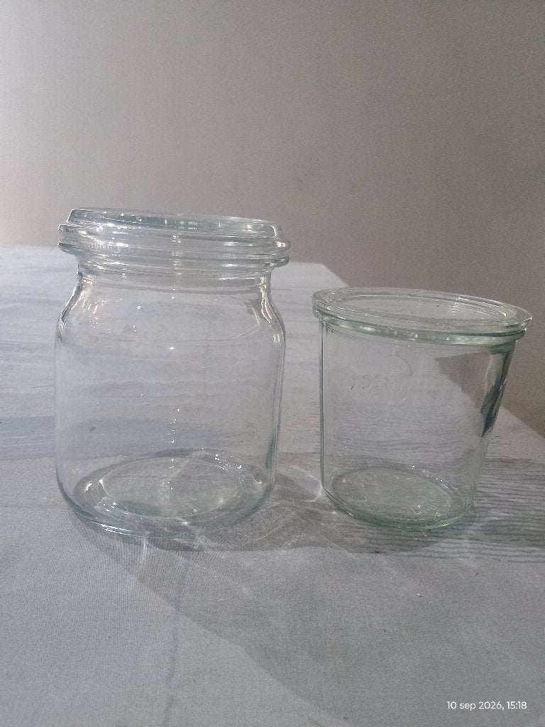 Inmaakpotten, Verre, Enlèvement, Utilisé, Avec couvercle