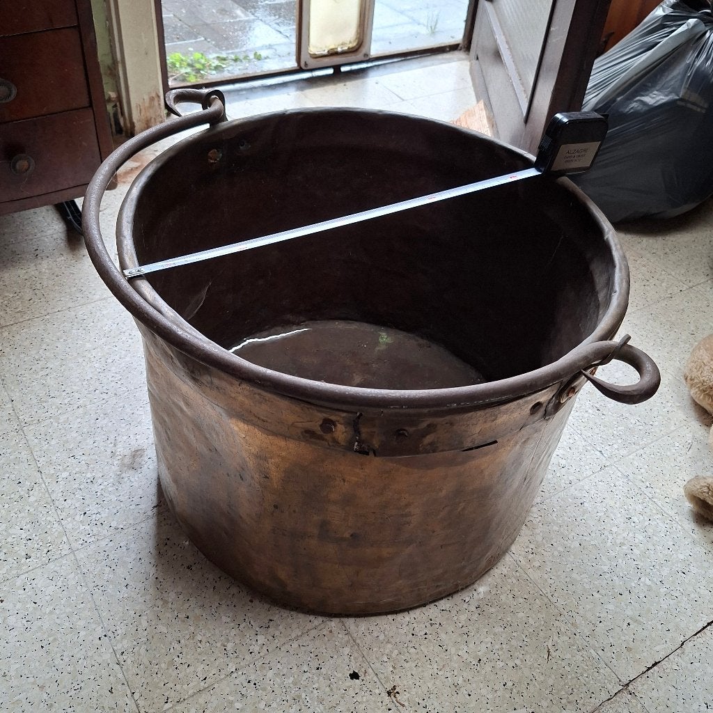 Grote metalen / koperen emmer, Antiek en Kunst, Ophalen, Koper