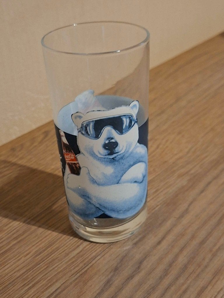 Vintage verzamelglas van Coca-Cola / IJsberen, Ophalen of Verzenden, Zo goed als nieuw, Gebruiksvoorwerp