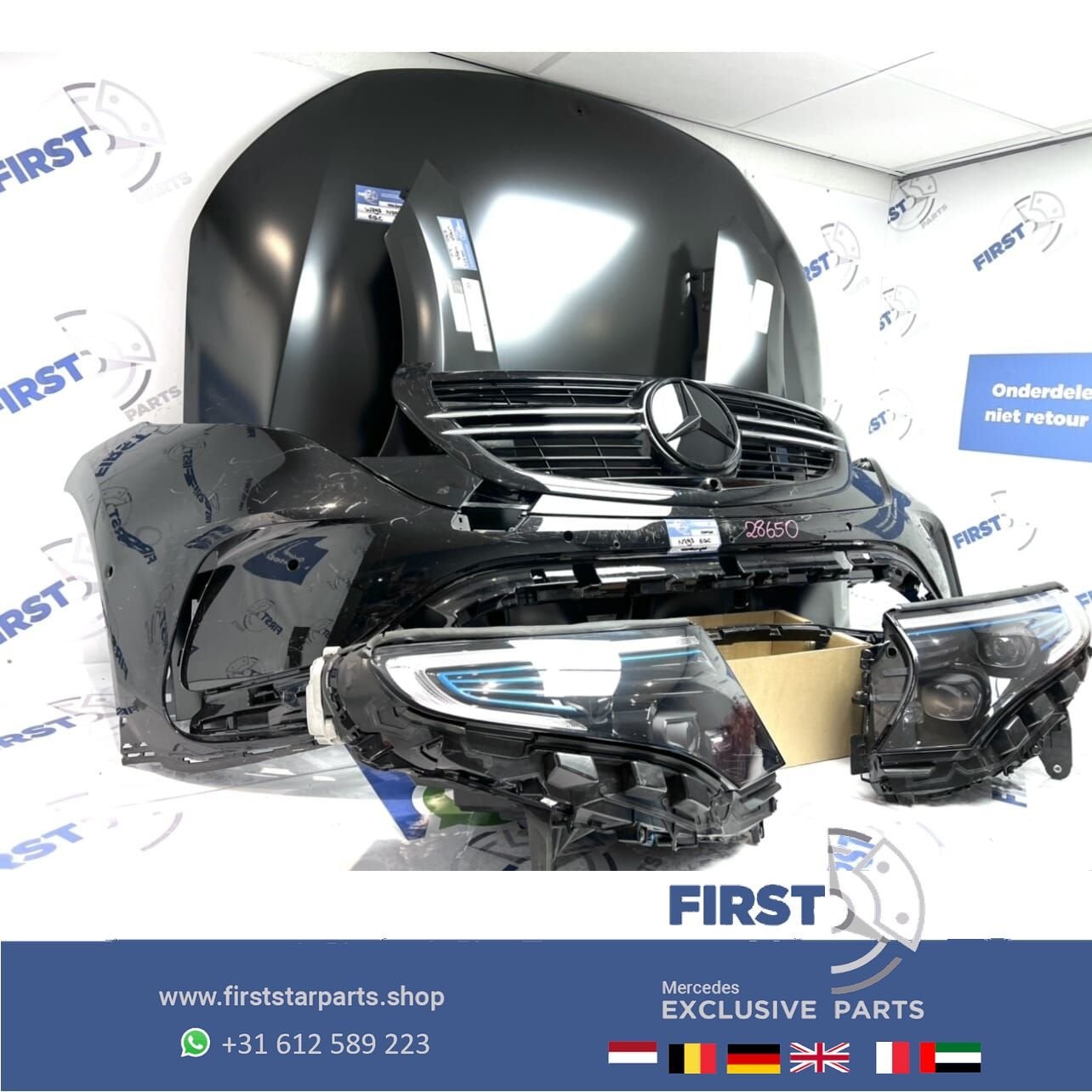 2023 W293 N293 EQC AMG VOORKOP ZWART ORIGINEEL FRONT Mercede, Auto-onderdelen, Gebruikt, -, Voor, Ophalen of Verzenden