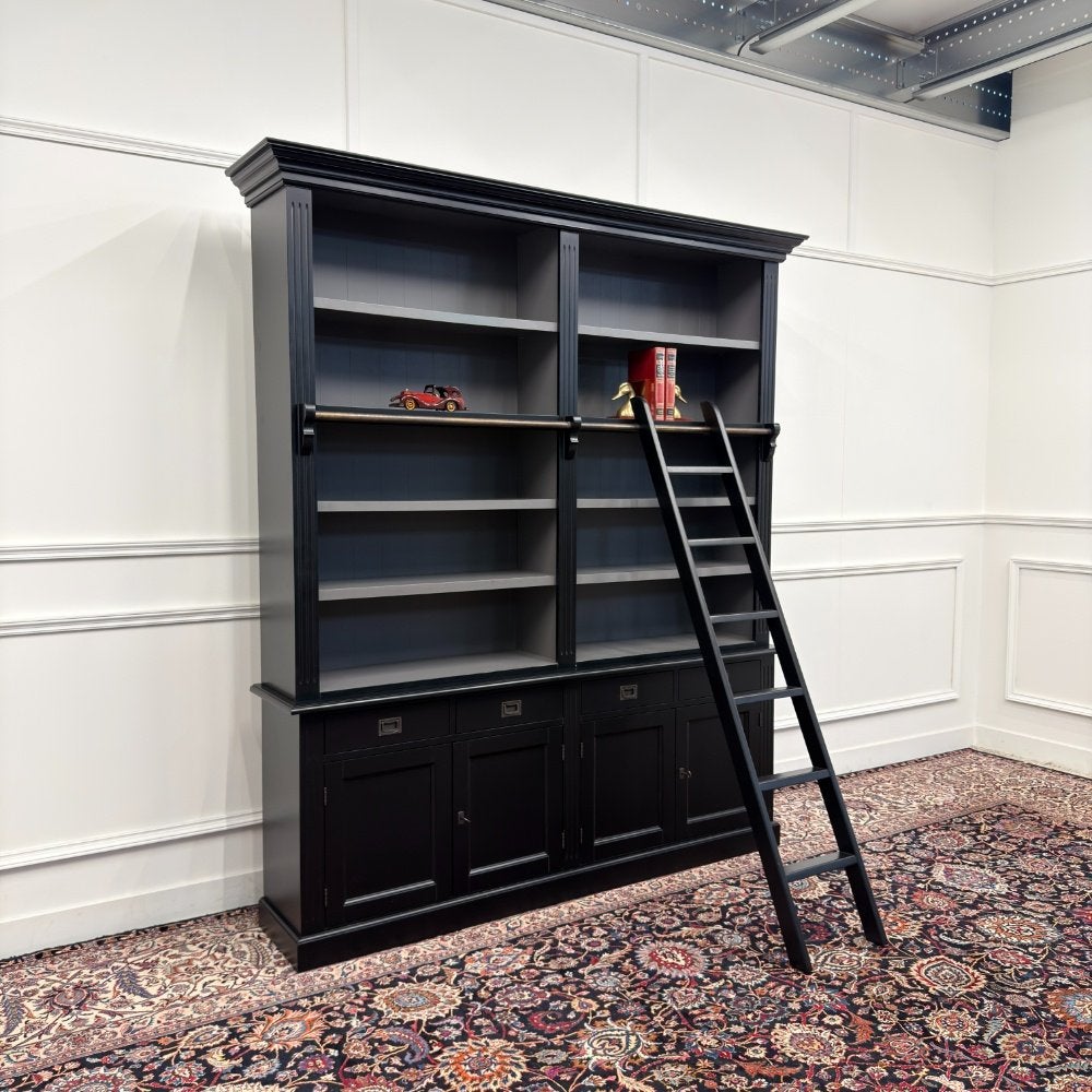 Klassiek Engelse Zwarte Boekenkast Bibliotheekkast Kast, Enlèvement