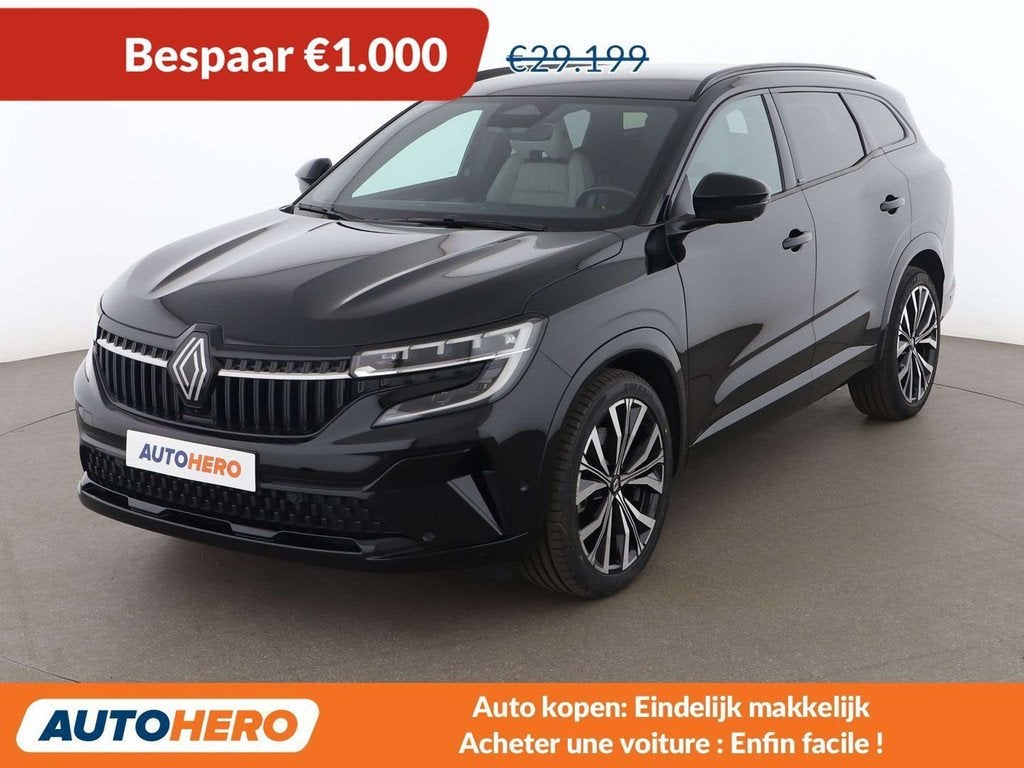 Renault Espace 1.2 Hybrid E-Tech Iconic (bj 2023, automaat), Auto's, Renault, Gebruikt, 1199 cc, Lichtsensor, Zwart