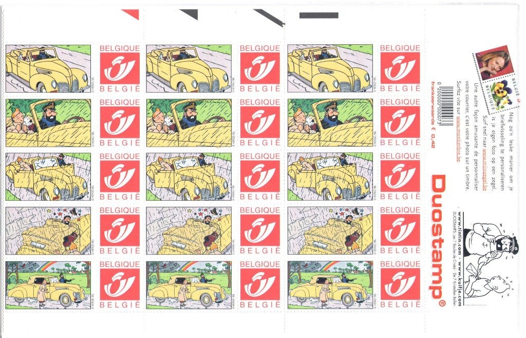 Duostamp Kuifje, Collections, Personnages de BD, Enlèvement ou Envoi, Tintin, Neuf