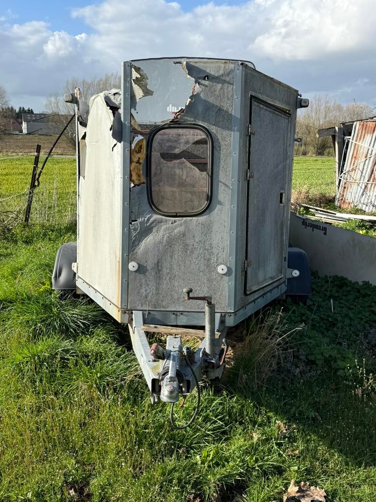 Paardentrailer voor opmaak of chassis, Ophalen, Gebruikt, Aluminium, 2-paards trailer