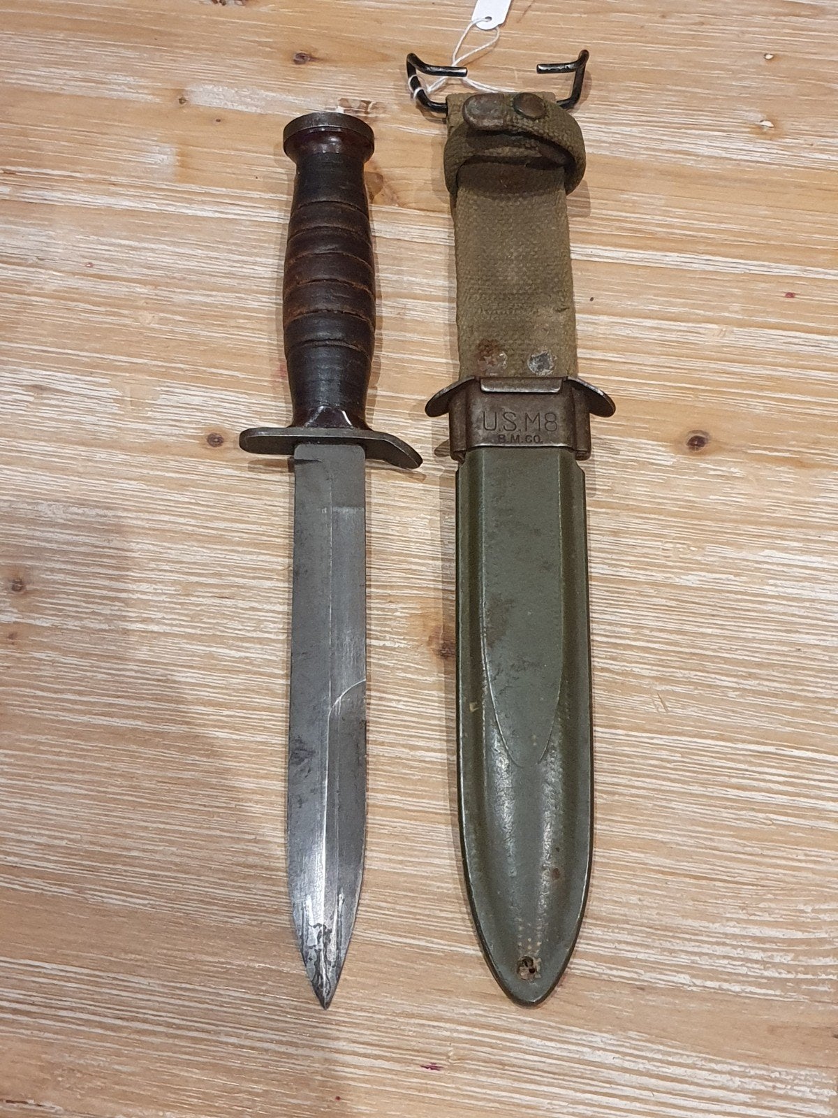 couteau us m3 imperial garde + fourreau usm8 long ww2, Enlèvement ou Envoi