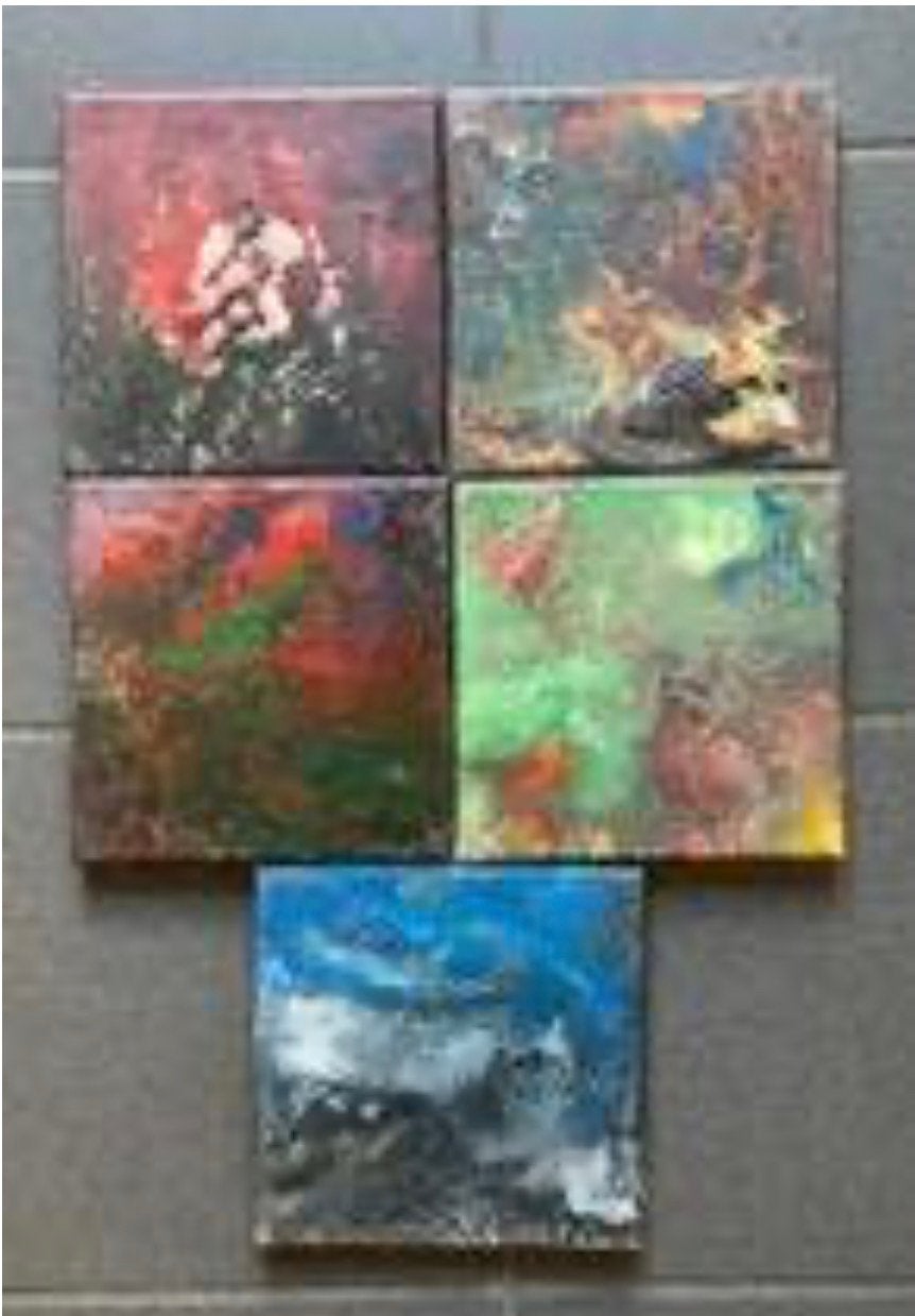 Mooi kleine schilderijen stuks 50 € 20x20 cm 5 st, Antiek en Kunst, Ophalen of Verzenden
