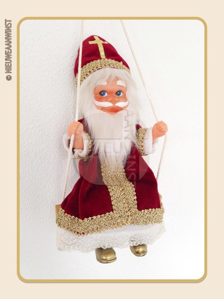 Nostalgische vintage etalage Sinterklaas pop schommel 32.5cm, Envoi, Comme neuf