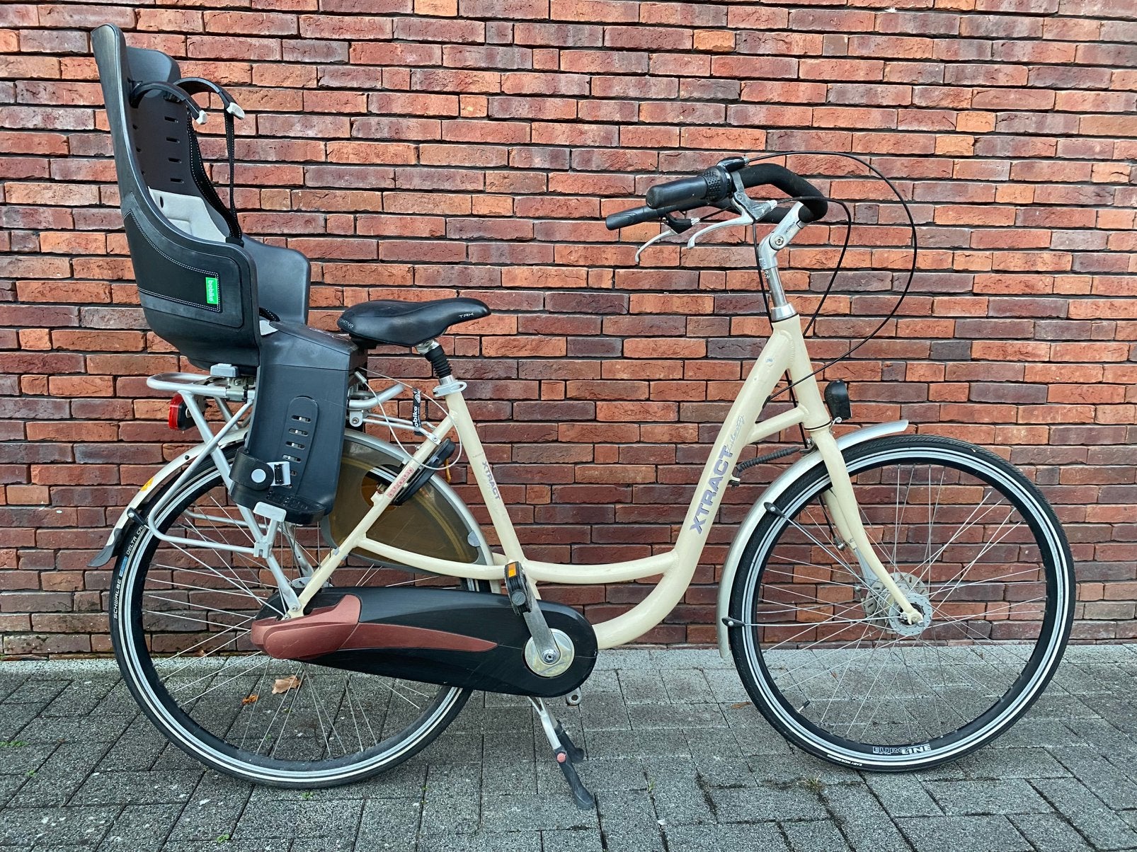 Moederfiets met kinderzitje, Fietsen en Brommers, Ophalen, 1 zitje, Gebruikt