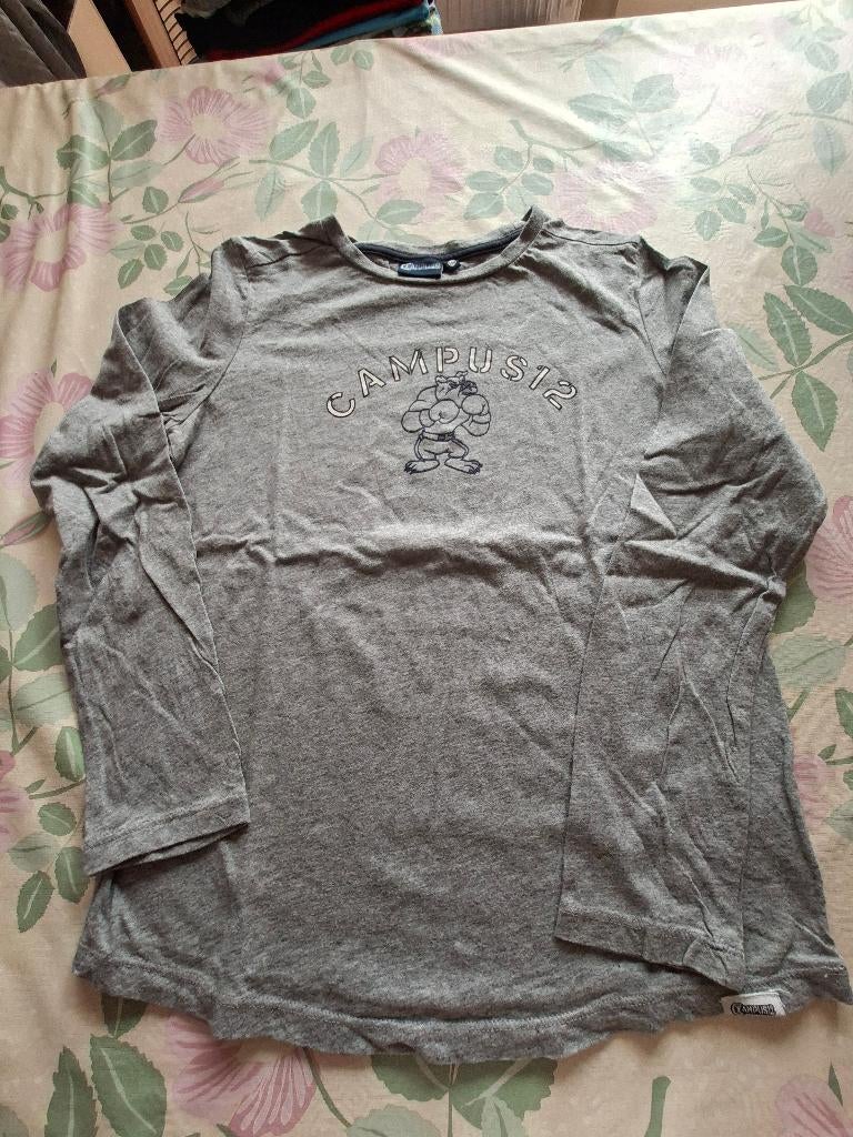 Longsleeve en T-shirt Campus 12 maat 140, Enlèvement, Utilisé, Garçon, Chemise ou À manches longues