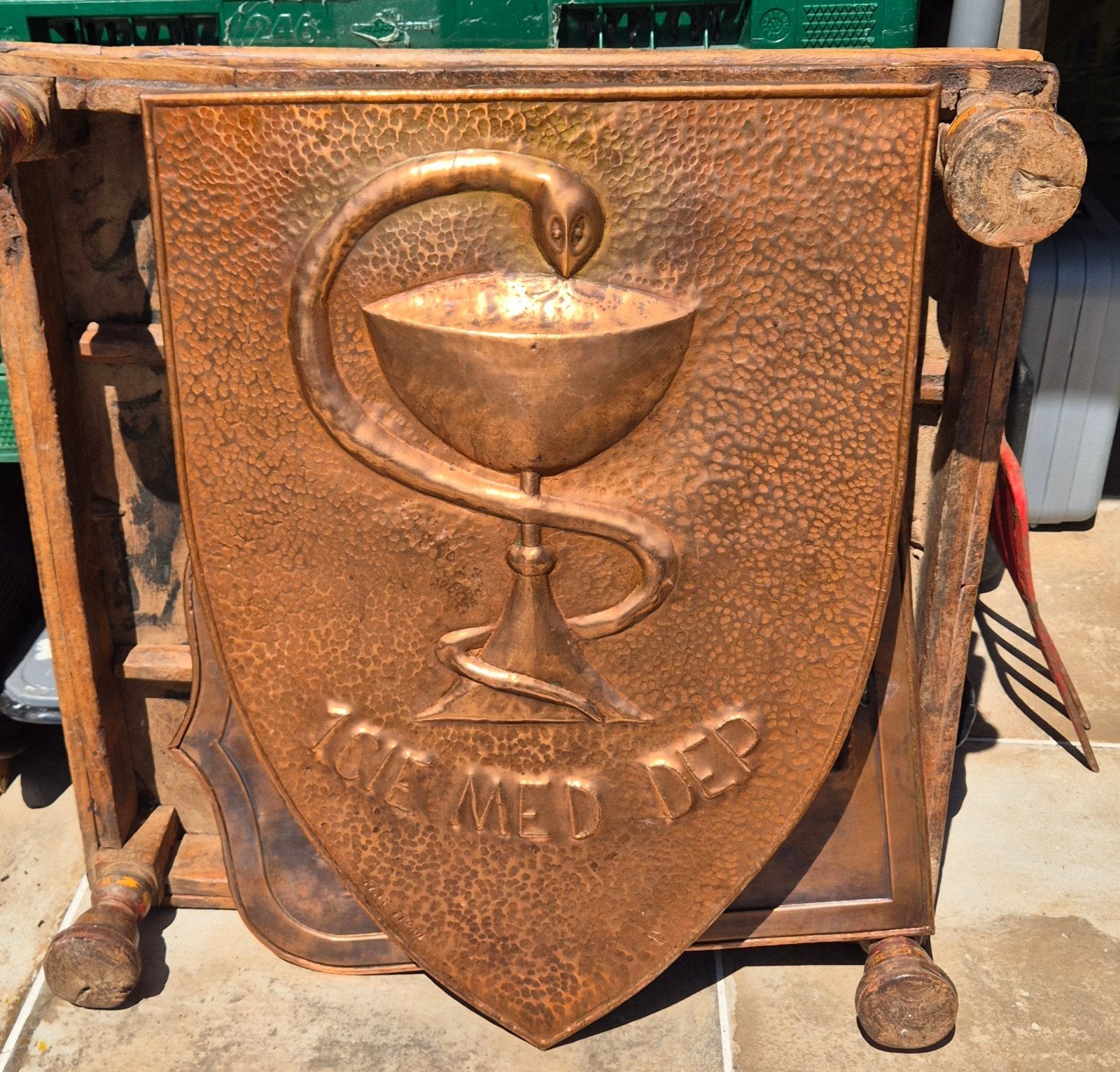 Grand Blason en cuivre., Enlèvement ou Envoi
