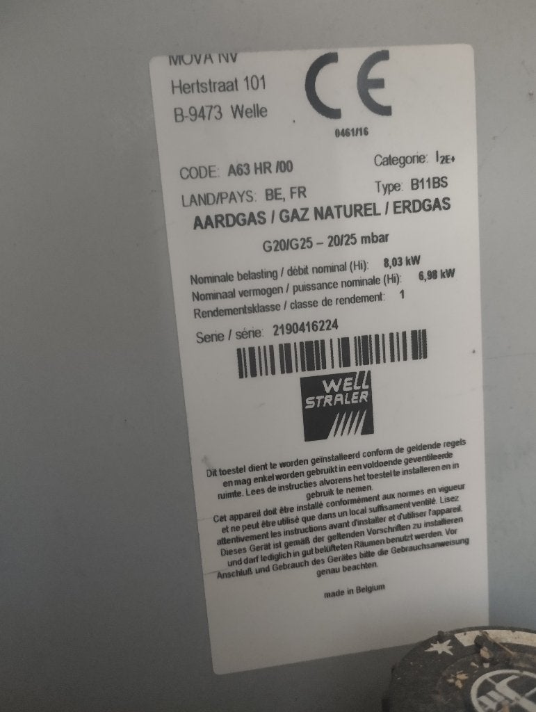 Set van 2 Well Straler A63 HR/00 aardgasconvectoren, Doe-het-zelf en Bouw, Verwarming en Radiatoren, Gebruikt, Overige typen, Ophalen