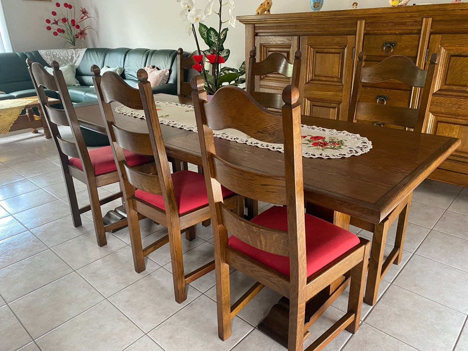 Salle à manger complète avec meuble TV et table salon, Maison & Meubles, Enlèvement, Utilisé, Classique, 6 à 8 chaises