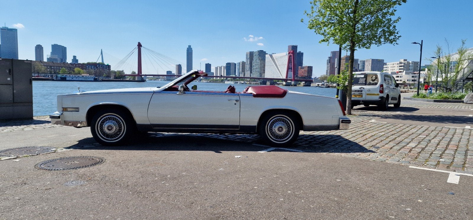 Cadillac Eldorado 1984 Wit Cabrio, Auto's, Achterwielaandrijving, Wit, Leder, Overige kleuren