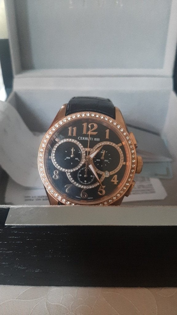 Montre cerruti, Ophalen, Leer, Staal, Polshorloge