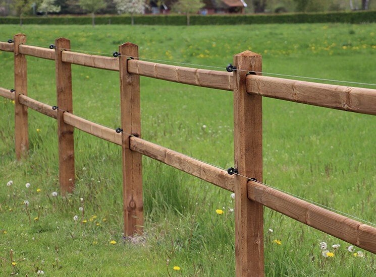 22. Omheining | houten omheining | doorsteek omheining, Dieren en Toebehoren, Weidegang, 4 paarden of pony's of meer