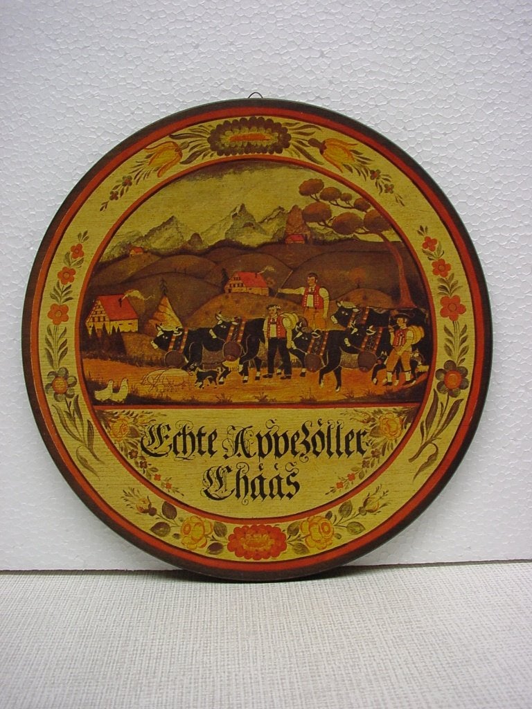houten rond bord  " ECHTE APPEZÖLLER KHAAS", Verzamelen, Ophalen of Verzenden, Zo goed als nieuw, Reclamebord