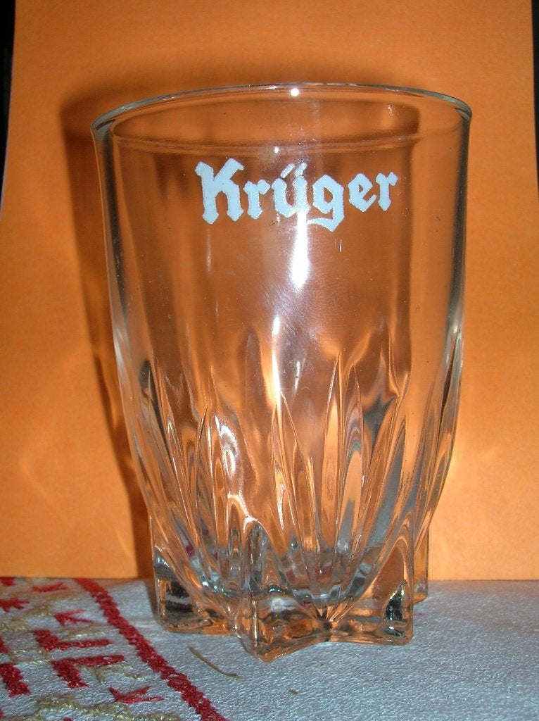 KRUGER  Petit verre, Collections, Marques de bière, Enlèvement ou Envoi, Comme neuf, Verre ou Verres