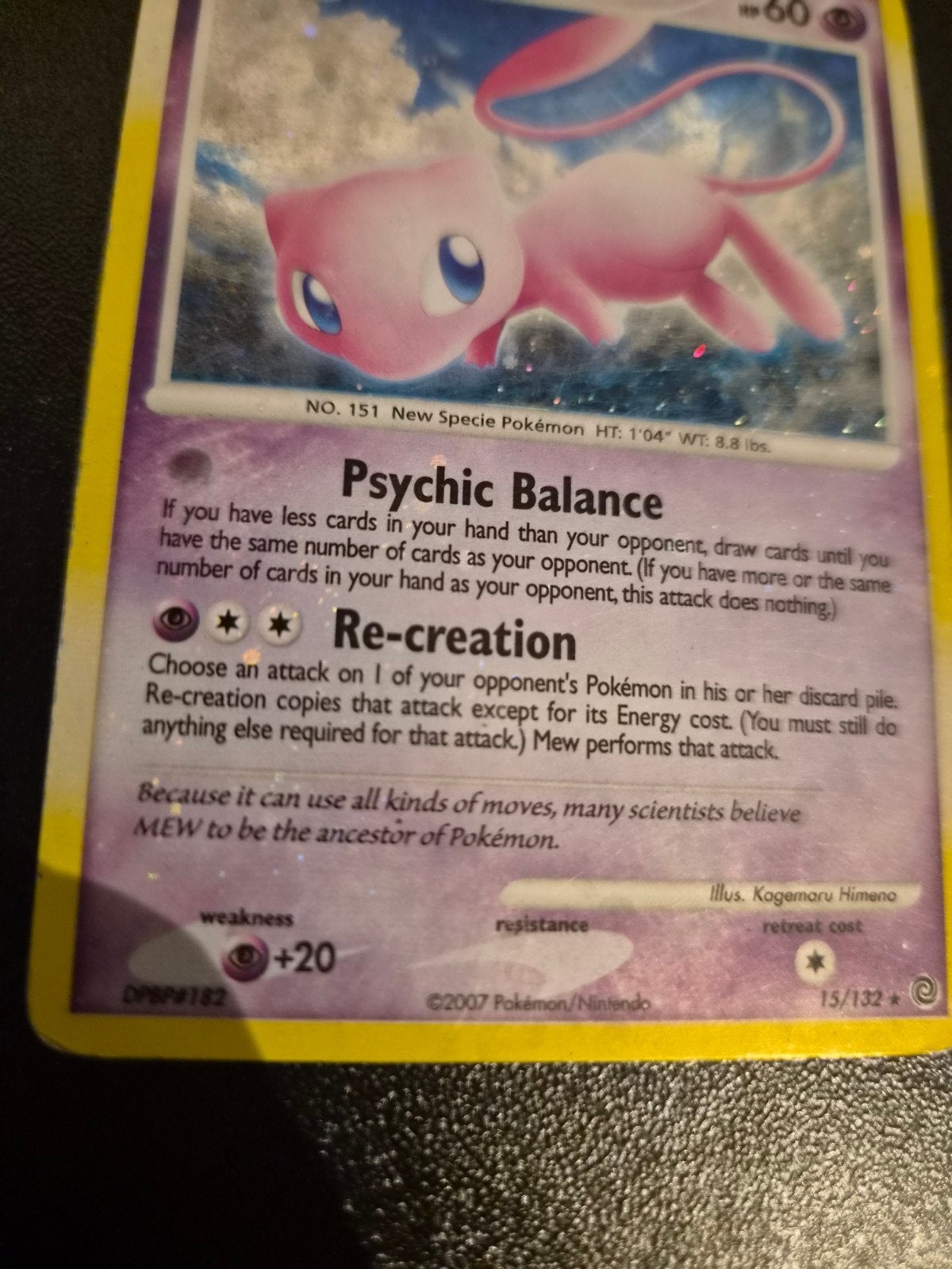 MEW Holo Bleed! 15/132 Secret Wonders 2007, Hobby en Vrije tijd, Verzamelkaartspellen | Pokémon, Ophalen of Verzenden, Gebruikt