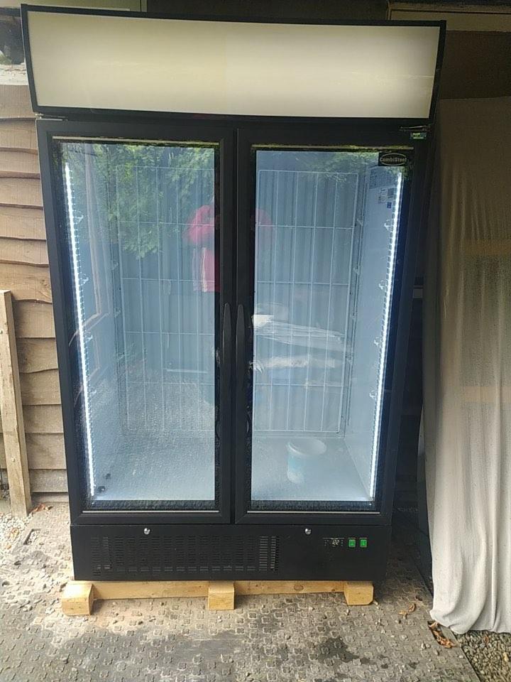 Congélateur double Combisteel avec portes vitrées, Electroménager, Congélateurs, Congélateur, 90 cm ou plus, 160 cm ou plus, Enlèvement