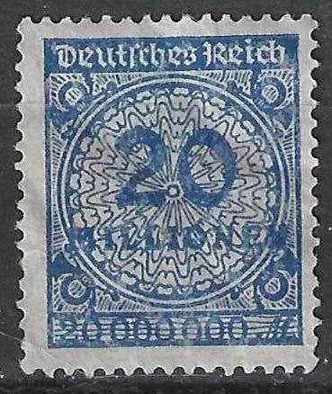 Allemagne 1923 - Yvert 300 - Reich allemand - 20 Mn (ZG), Envoi, Non oblitéré