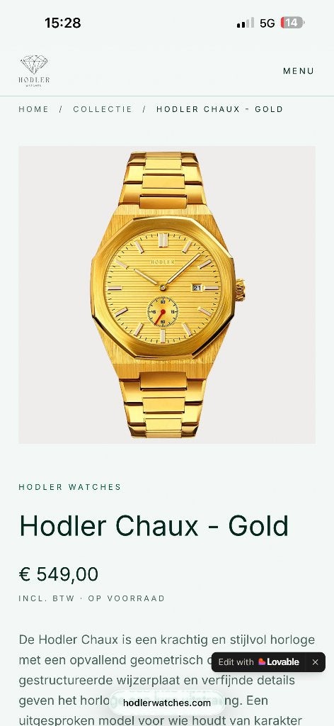 Horloge hodler chaux, Bijoux, Sacs & Beauté, Montres | Hommes, Autres marques, Enlèvement ou Envoi, Autres matériaux, Acier