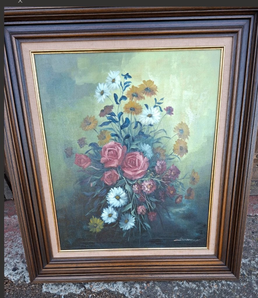 Olieverf schilderij(STIL LEVEN), Antiek en Kunst, Kunst | Schilderijen | Klassiek, Bloemen, Overige stijlen, Doek, Ophalen of Verzenden