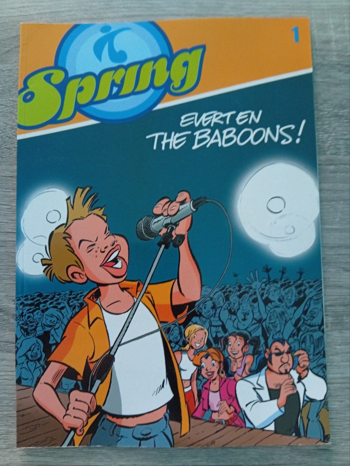 spring evert en de Baboons strip, Boeken, Stripverhalen, Eén stripboek, Ophalen of Verzenden, Zo goed als nieuw, Charel Cambré