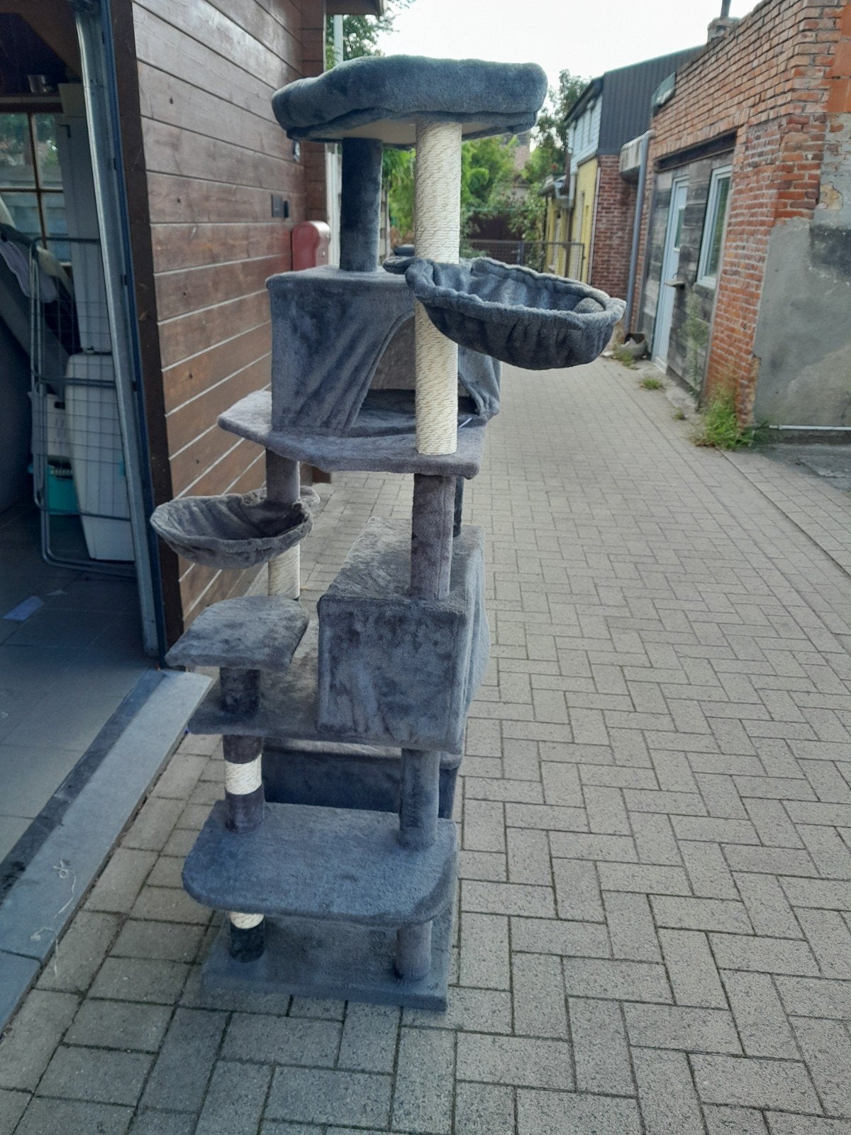 nieuwe kattenpaal, Ophalen