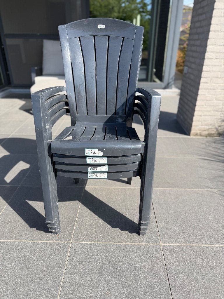 6 tuinstoelen, Tuin en Terras, Ophalen, Gebruikt, Plastic, Stapelbaar